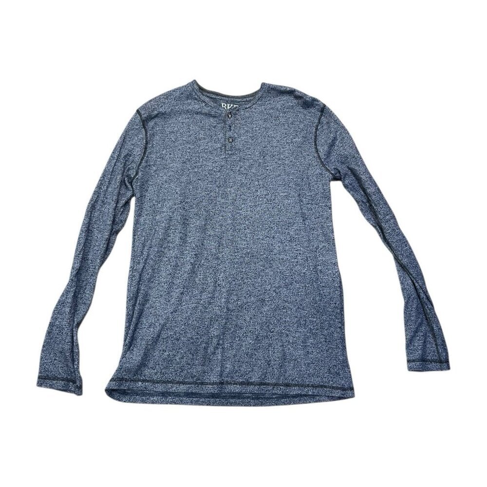 Men’s BKE Grey Blue Long Sleeve Henley Size Large